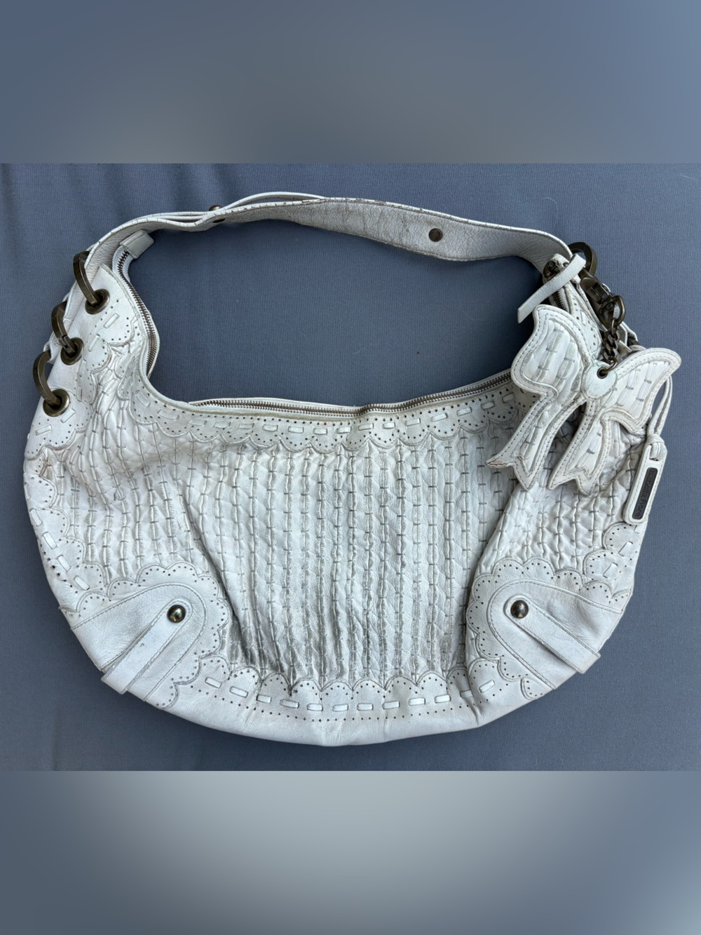 Vintage Isabelle Fiore Large Cream Leather Bag